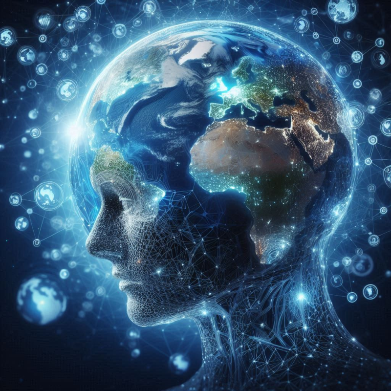 AI Brain connectivity and earth