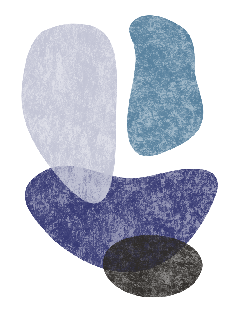 Layered Abstract Blue Organic Shapes – Modern Minimalist Art for Interiors & Design