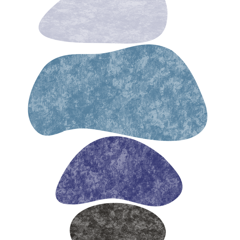 Stacked Abstract Blue Stone Shapes – Modern Zen-Inspired Minimalist Art