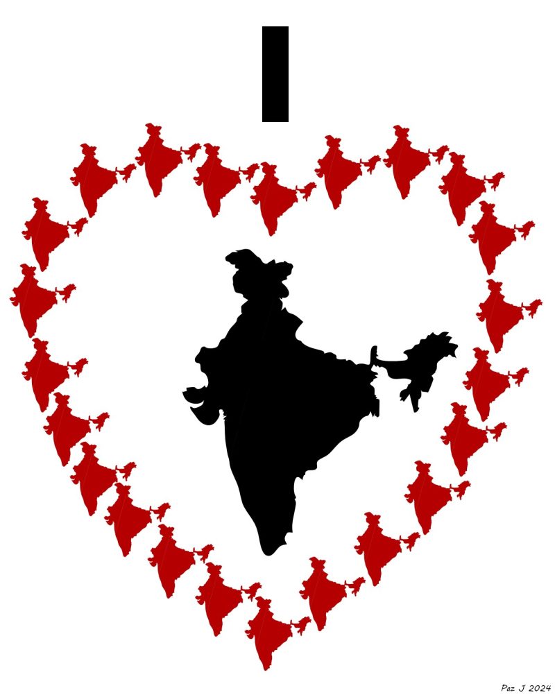 I Love India Map – Patriotic Digital Art Printable Wall Decor