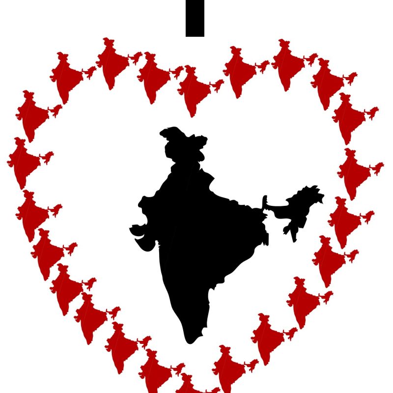 I Love India Map – Patriotic Digital Art Printable Wall Decor