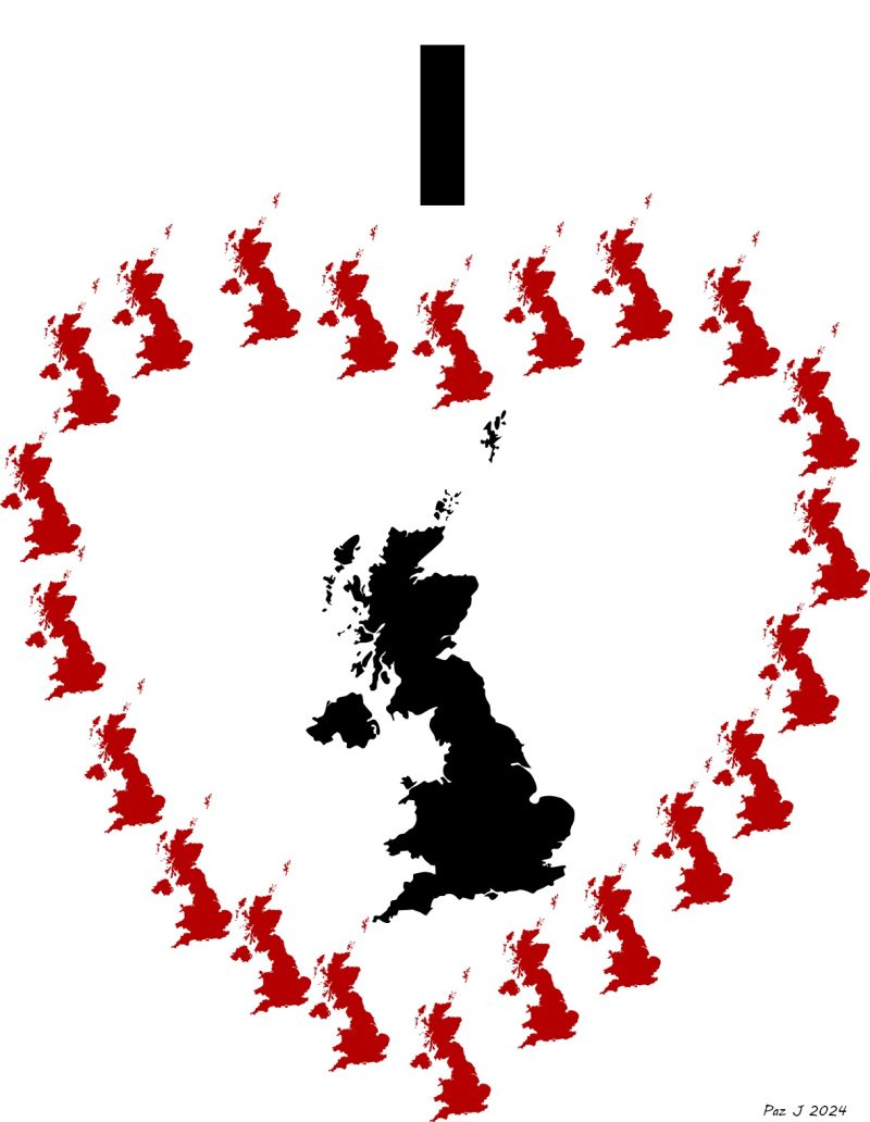 I Love United Kingdom Map – Patriotic Digital Art Printable