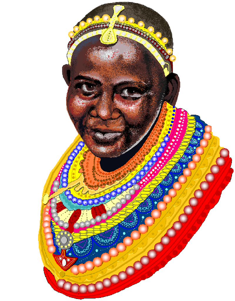 Masai Woman Beaded Portrait Art | Tribal African Culture Digital Print