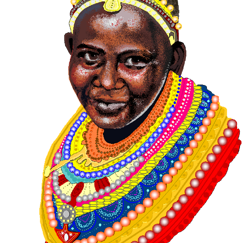 Masai Woman Beaded Portrait Art | Tribal African Culture Digital Print