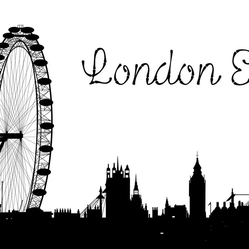 London Eye Skyline Silhouette – Black & White City Wall Art