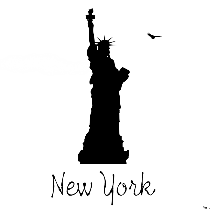 Statue of Liberty Silhouette – New York Skyline Digital Art