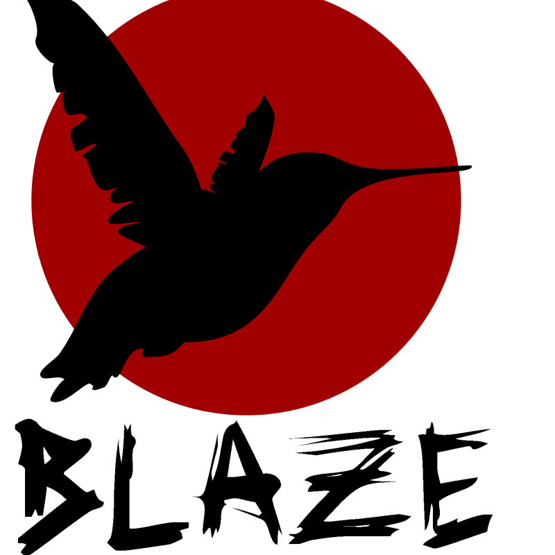 Blaze Hummingbird & Red Sun Poster – Bold Minimalist Digital Art