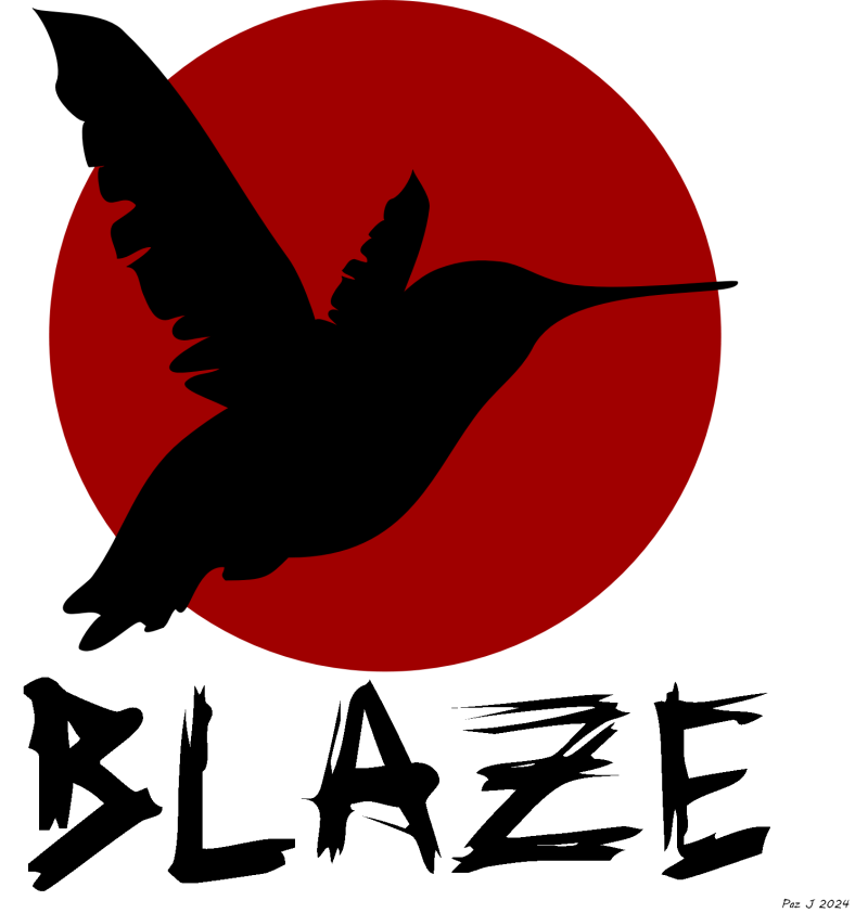 Blaze Hummingbird & Red Sun Poster – Bold Minimalist Digital Art