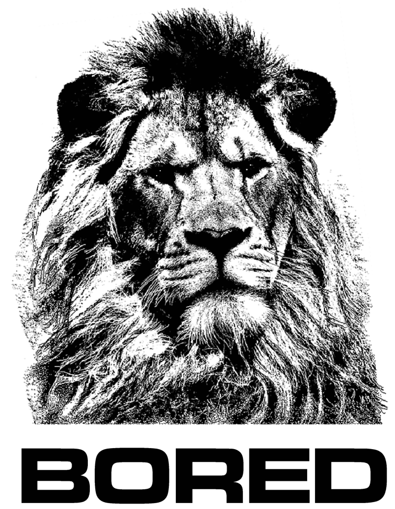 BORED Lion Black and White Poster Art